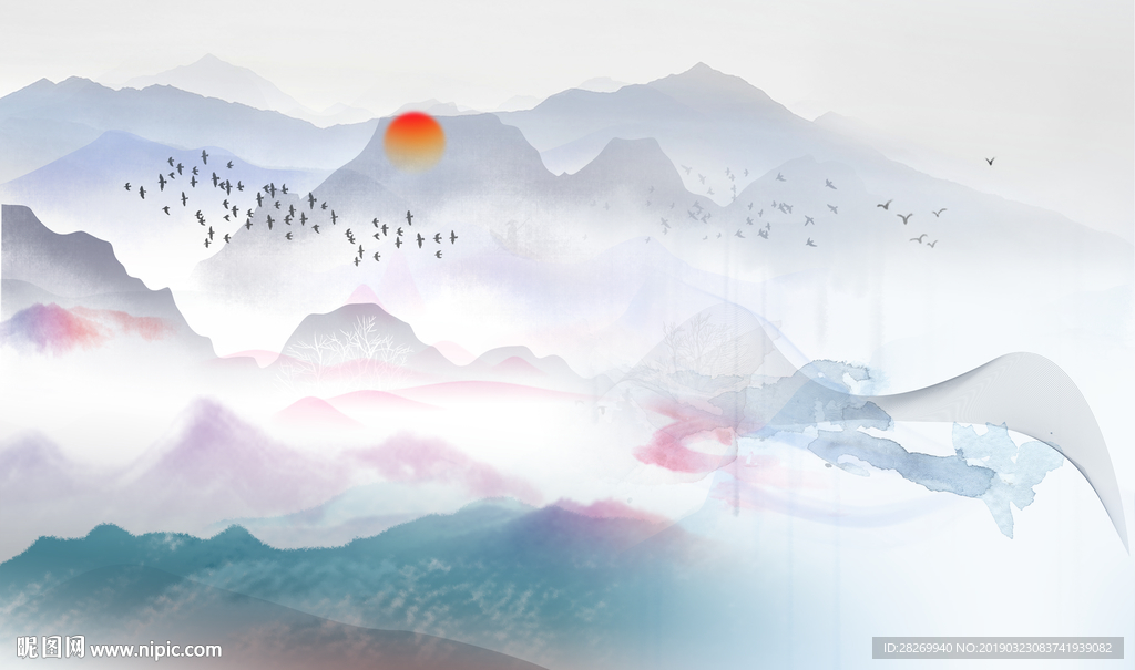 山水背景