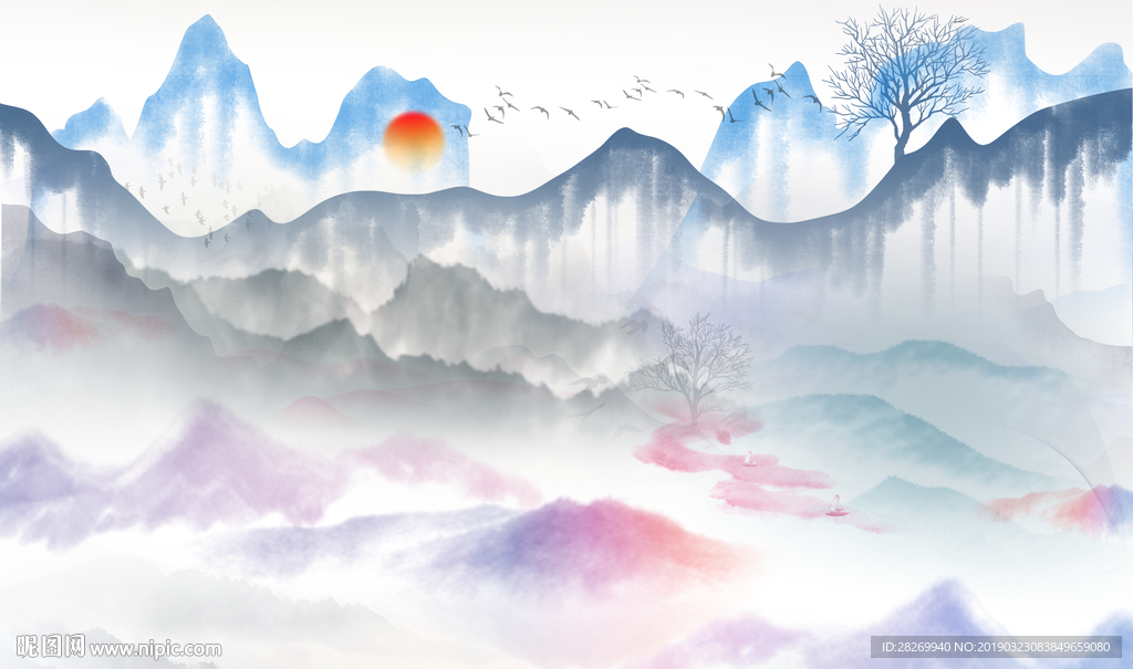 山水背景墙