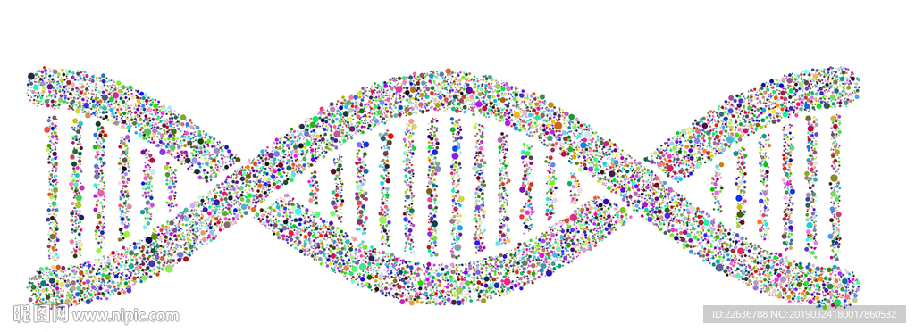 AI制作彩色矢量DNA链条