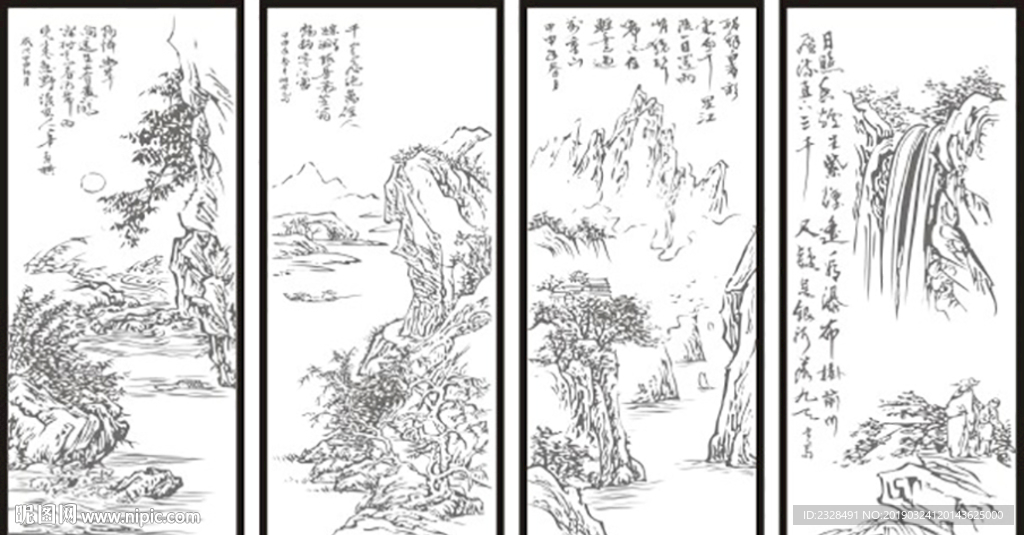 水墨 传统 素描 中国风 风水