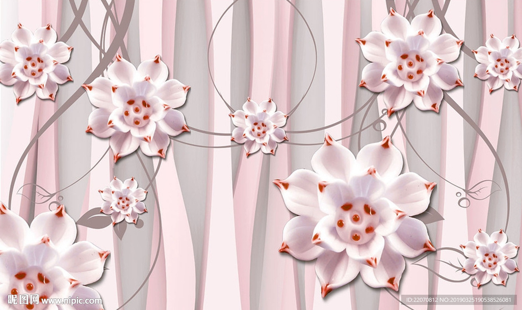 小清新花枝瓷花朵珠宝背景