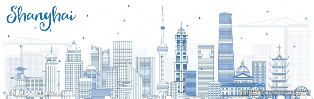 上海标志性建筑矢量图