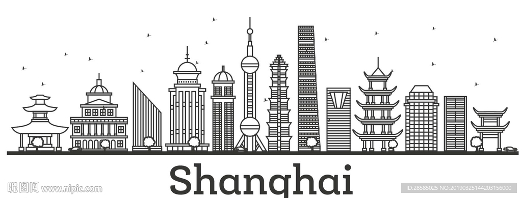 上海标志建筑矢量图