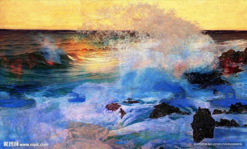 大海油画