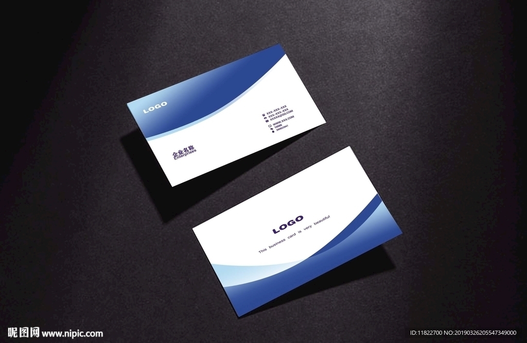 蓝色名片