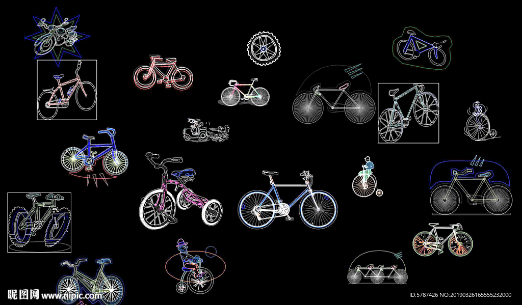 CAD自行车图库