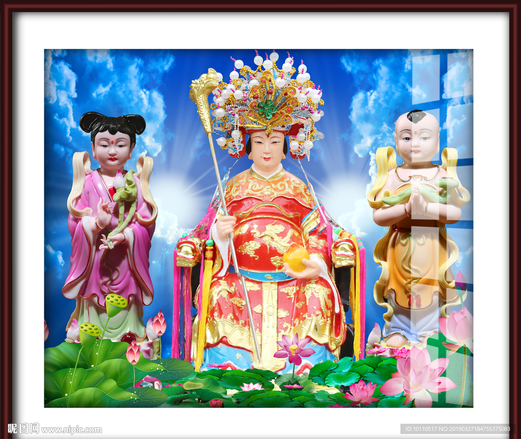 西崃2.1米九子娘娘神像 道教神像 一手货源 - 八方资源网