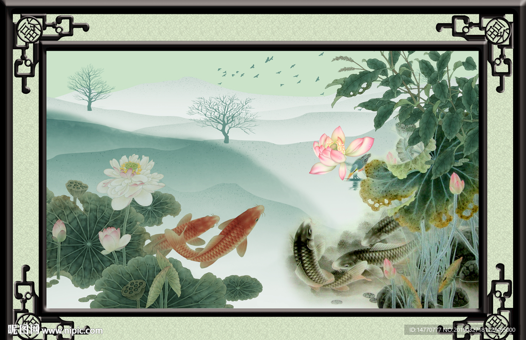 国画荷花
