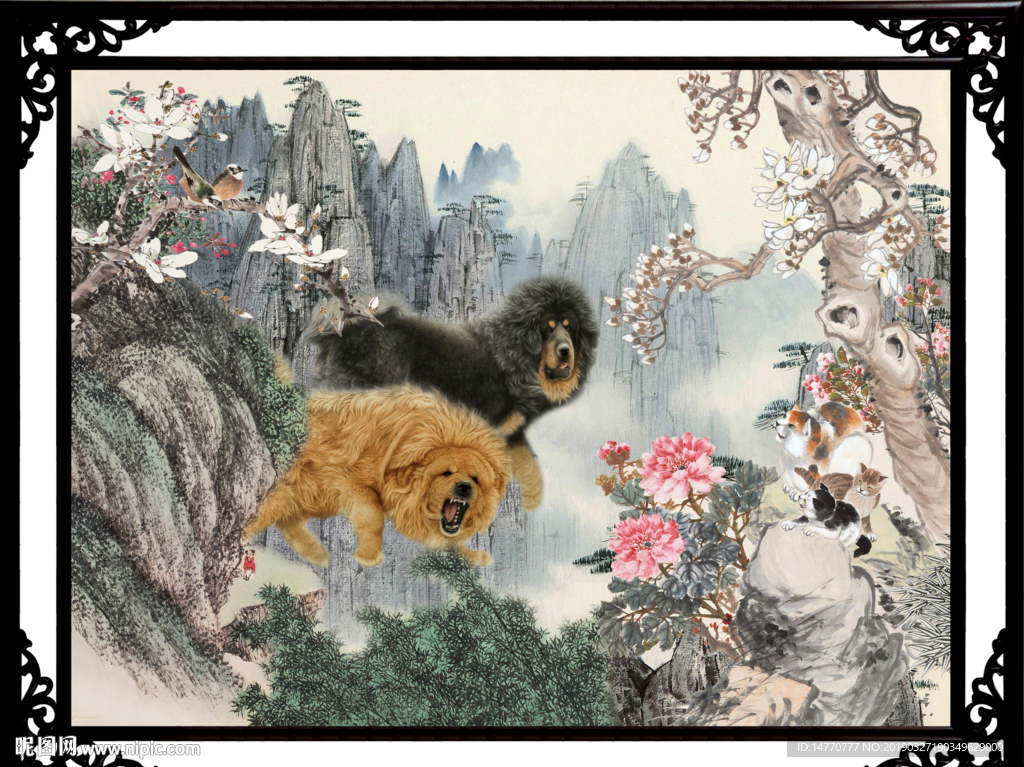 国画藏獒