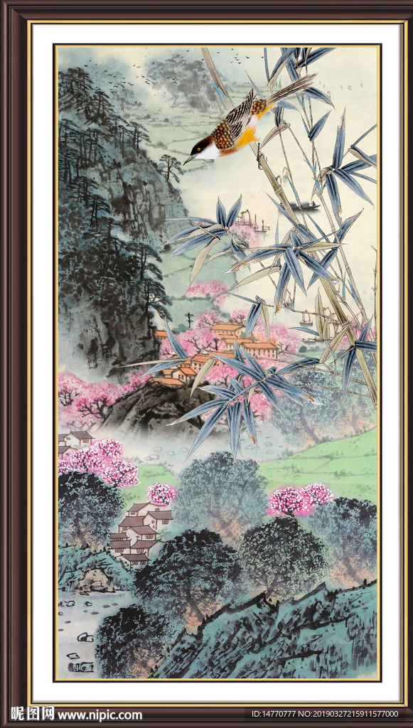 国画竹子 竹报平安