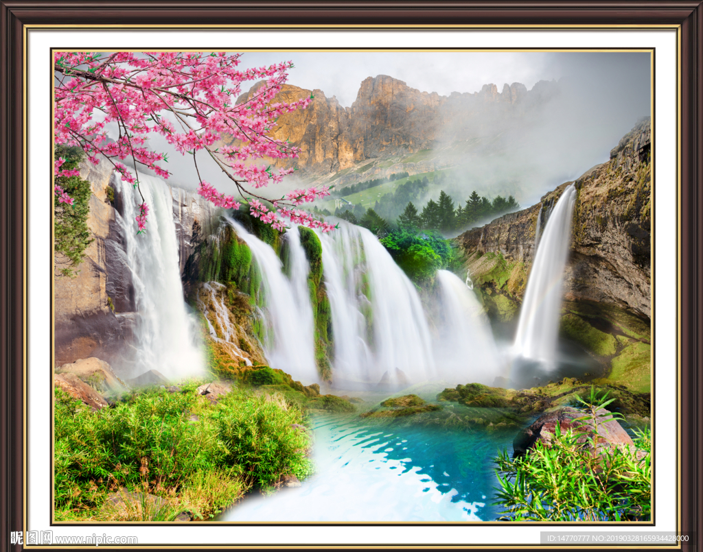 聚宝盆山水画
