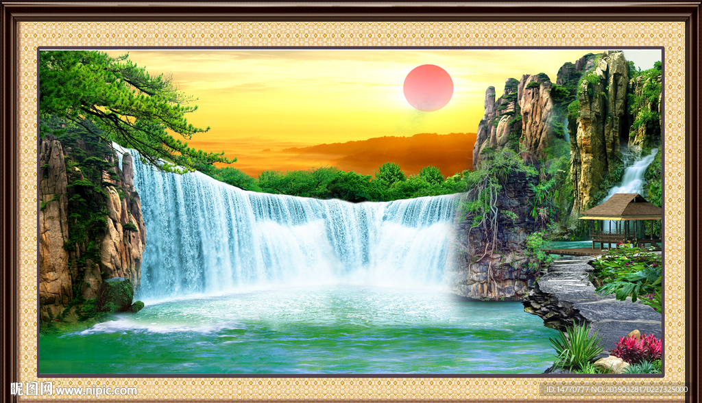 聚宝盆山水画