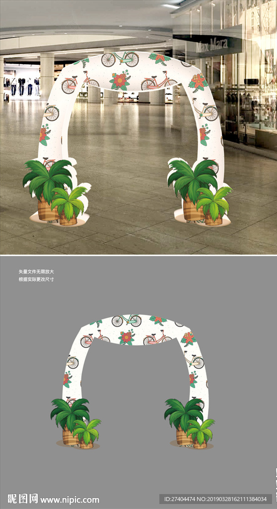 高端通用门头拱门装饰矢量图