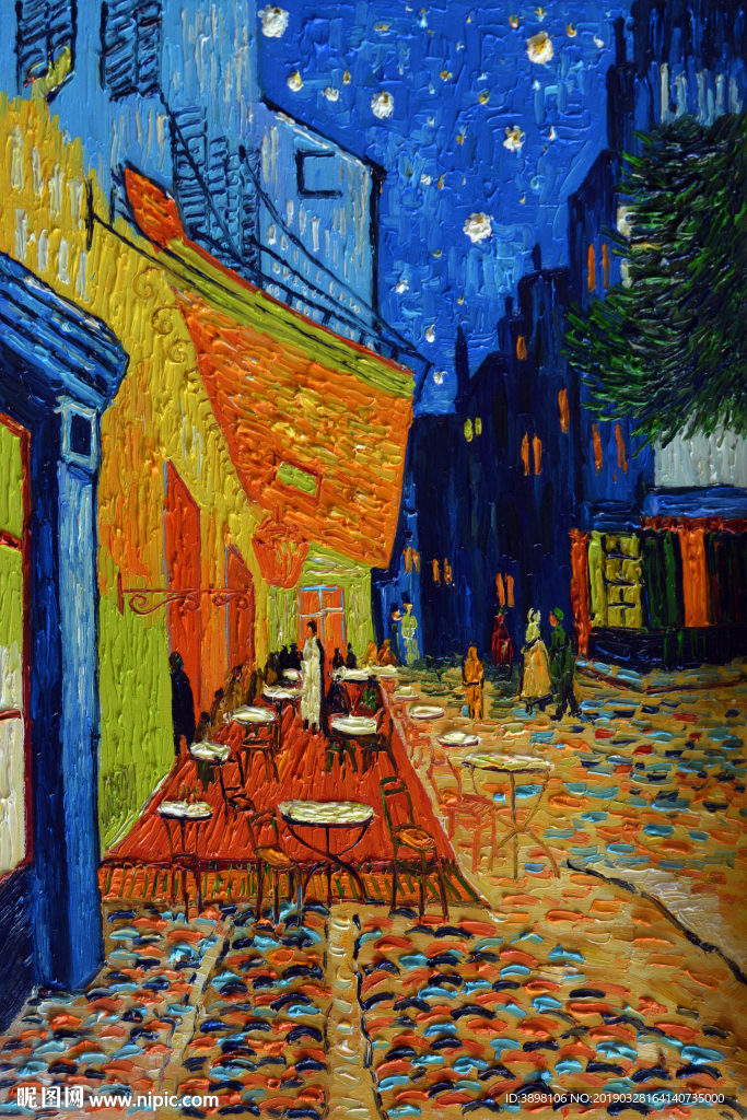 欧美夜市风景画玄关背景墙