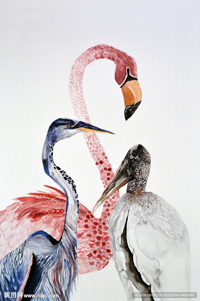 抽象艺术唯美水鸟客厅装饰