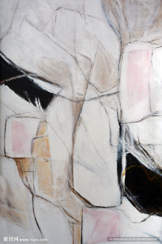 艺术抽象色块涂抹玄关背景墙