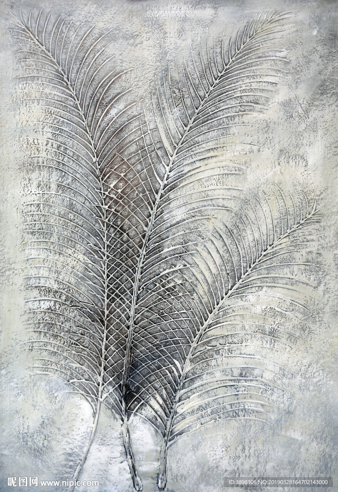 抽象树叶艺术纹理客厅装饰