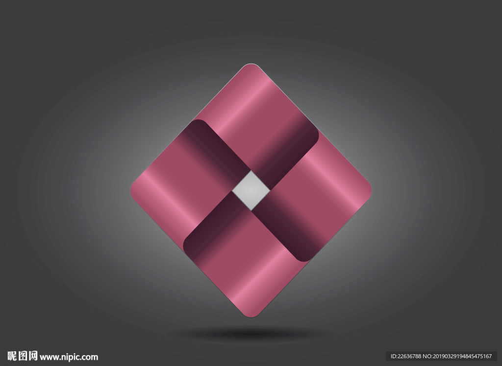 矢量红色渐变3d创意图形符号标