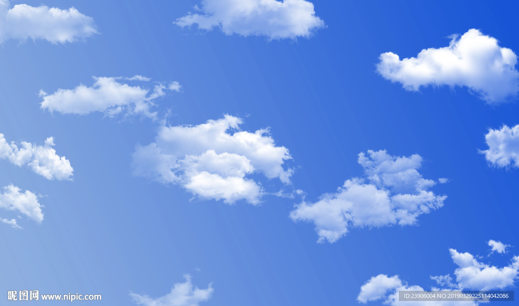 大型分层天空背景 蓝天白云壁画