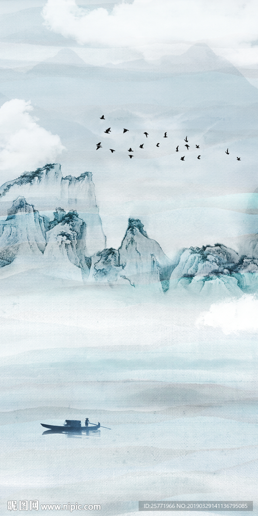 抽象山水装饰画 大型山水挂画