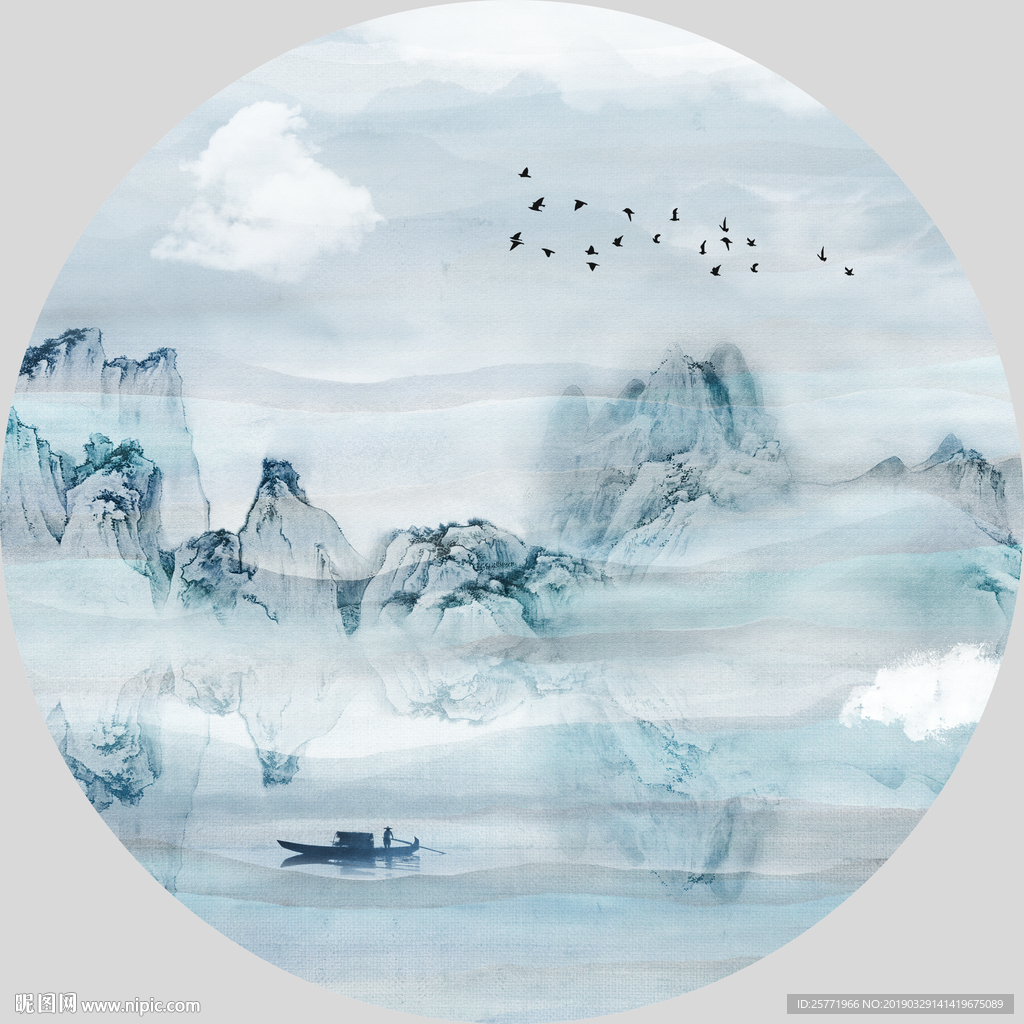 抽象山水装饰画