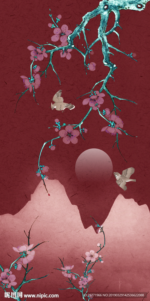 花鸟挂画 大型花鸟装饰画