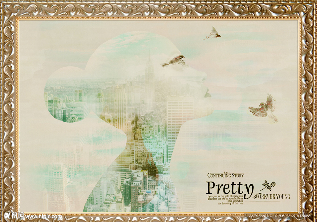 抽象人物建筑艺术装饰壁画