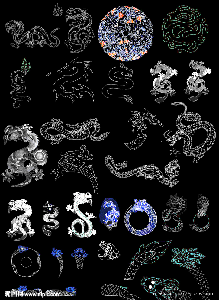 CAD古典龙纹