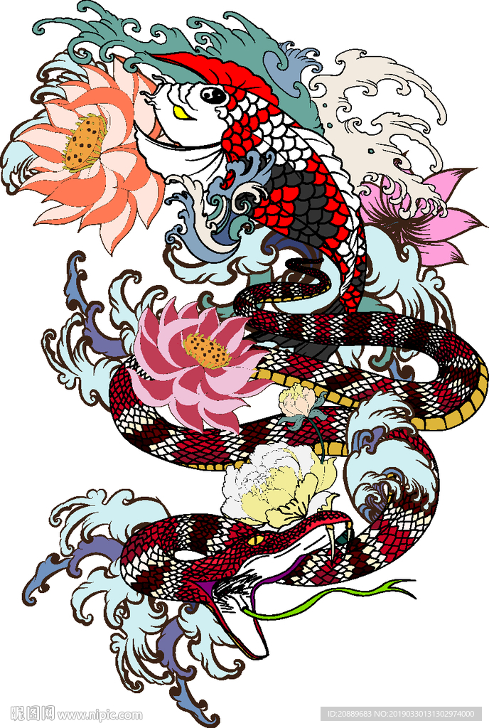 中国龙 漫画 插画 彩画 中国