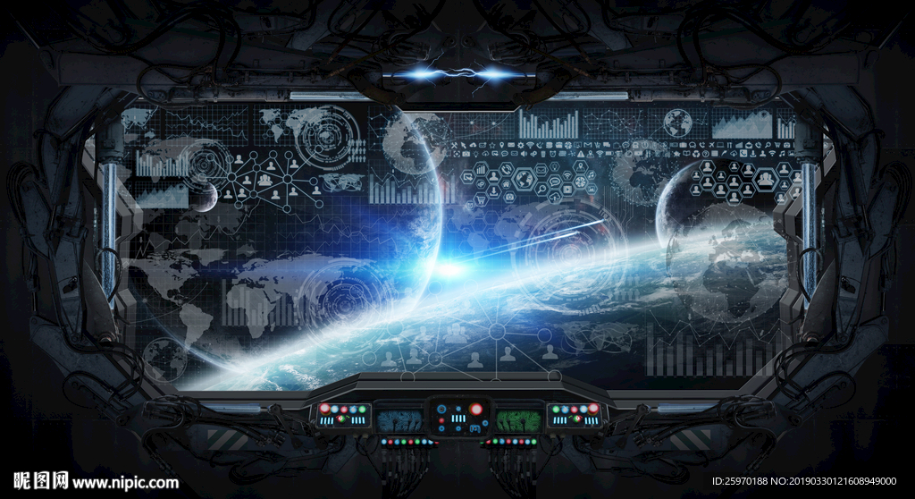 科幻星空背景墙