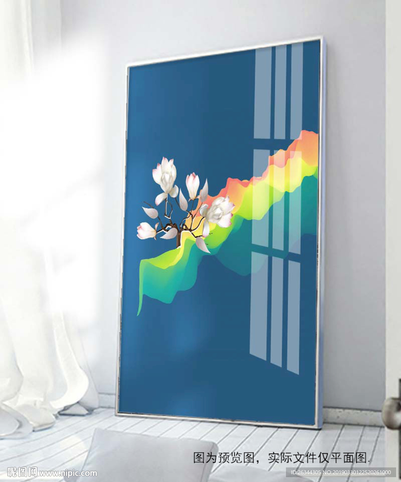 抽象花鸟晶瓷装饰画