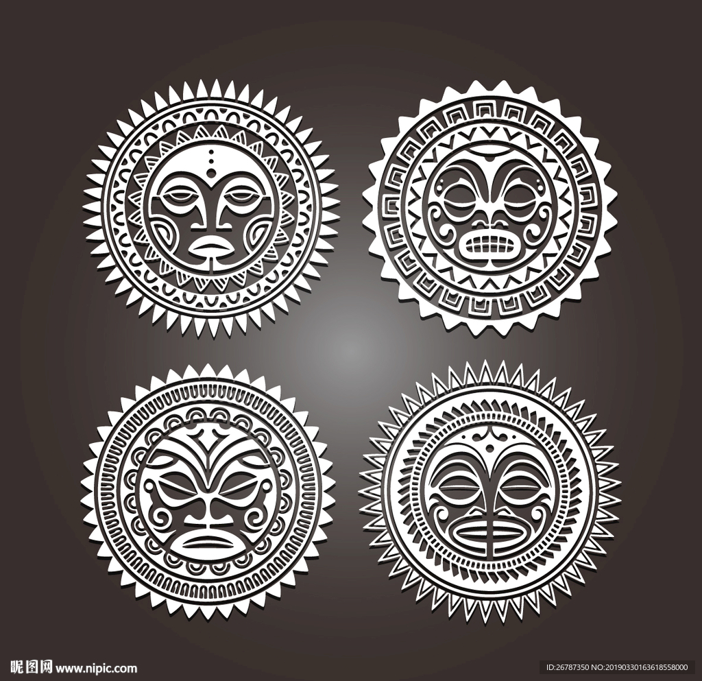 矢量非洲部落图案系列