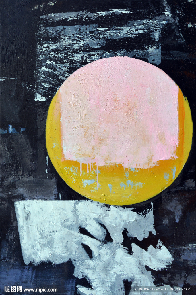 抽象夜空明月玄关装饰画