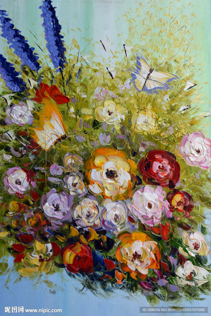 艺术油画花卉玄关装饰画