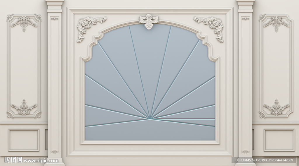 欧式造型墙玄关屏风电视背景装饰