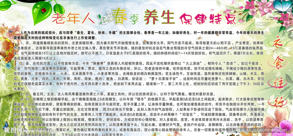 春季养生展板