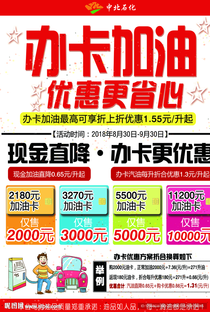 油站办卡加油优惠活动展示广告