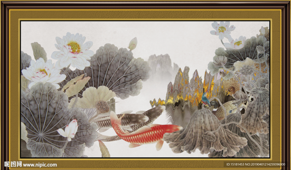 中国画荷花