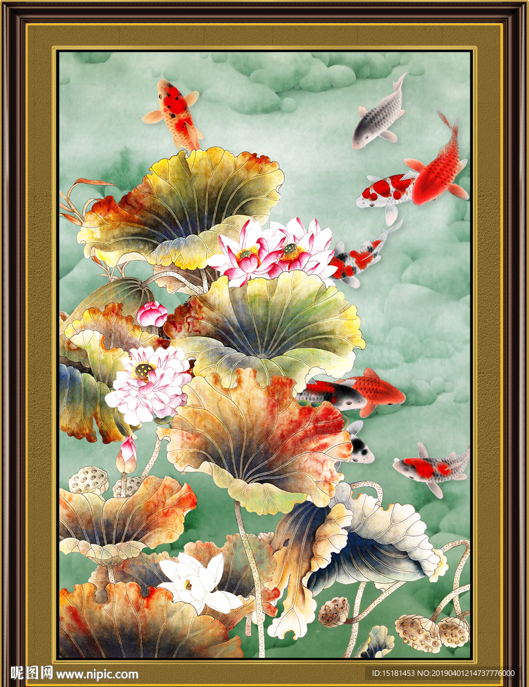 中国画荷花