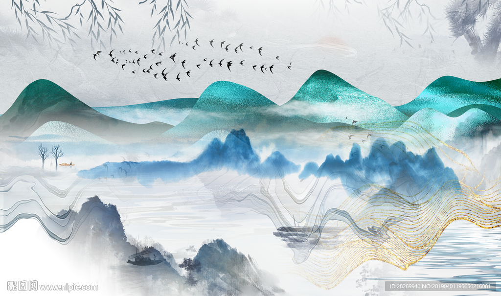 抽象山水画