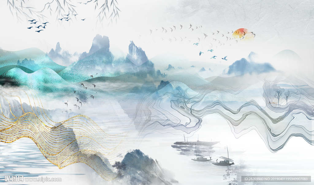 抽象山水画