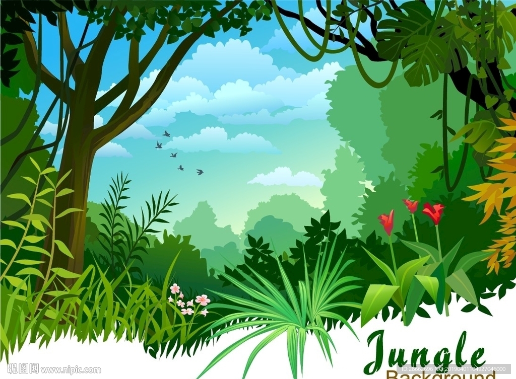 山林风景插画插图