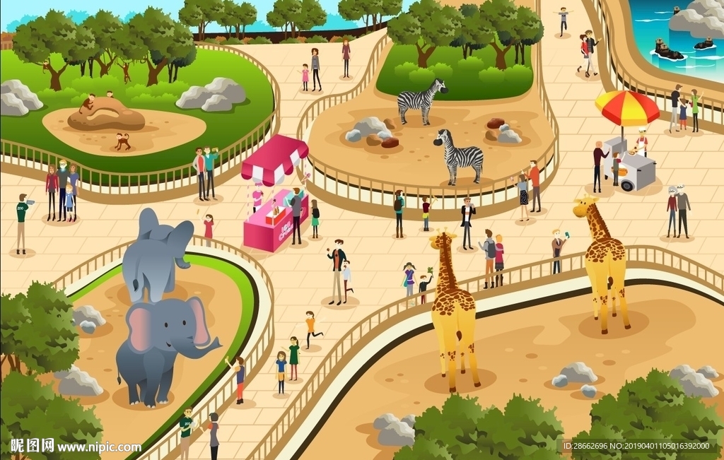 动物园插画插图