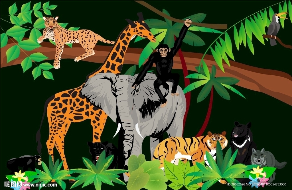 动物世界插画插图
