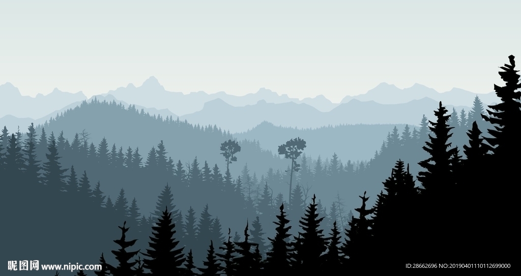 山林风景插画插图