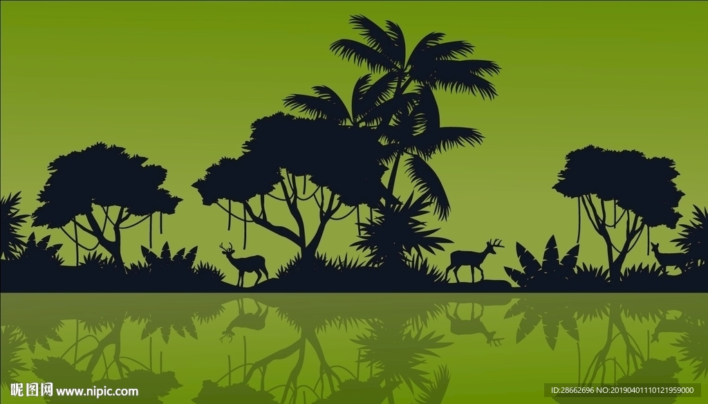 雨林风景插画插图