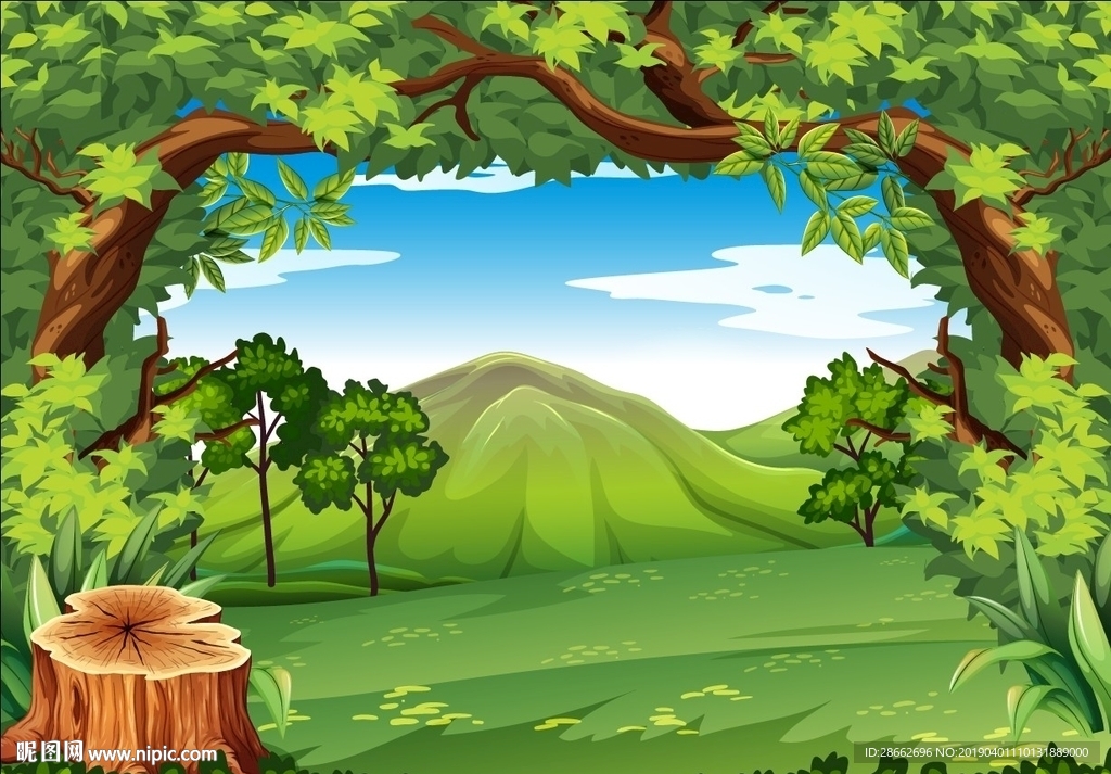 树林风景插画插图