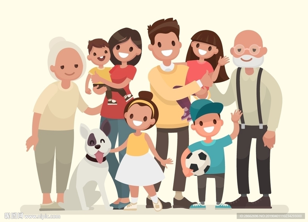 合家福家庭照插画插图