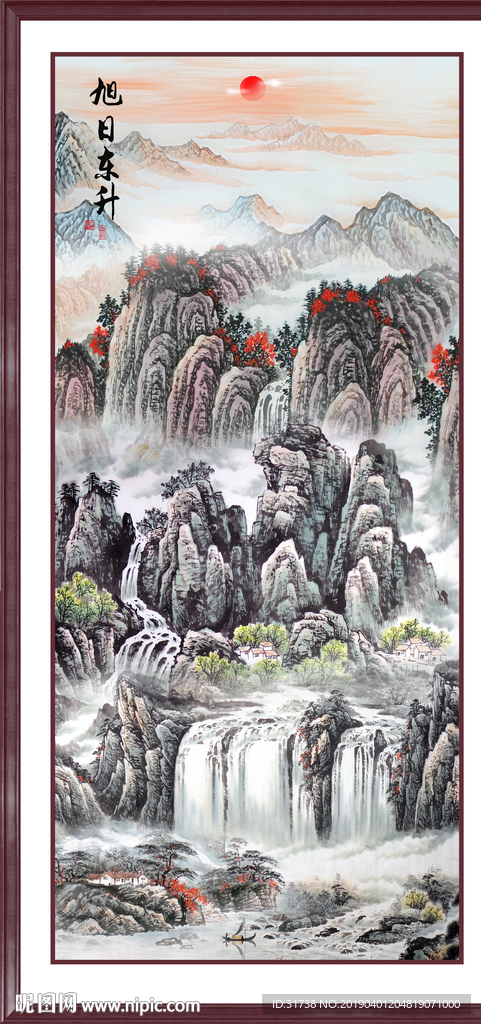 竖幅山水画