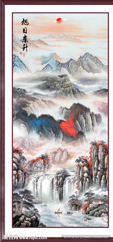 竖幅山水画